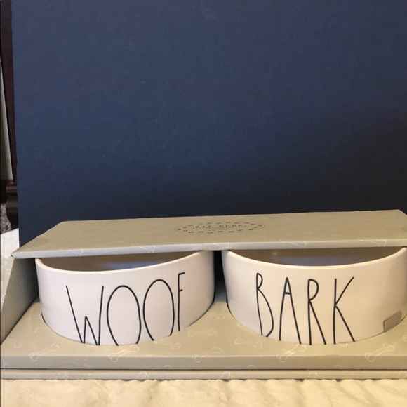 Rae Dunn Woof and Bark Bowl Set - Picture 1 of 4